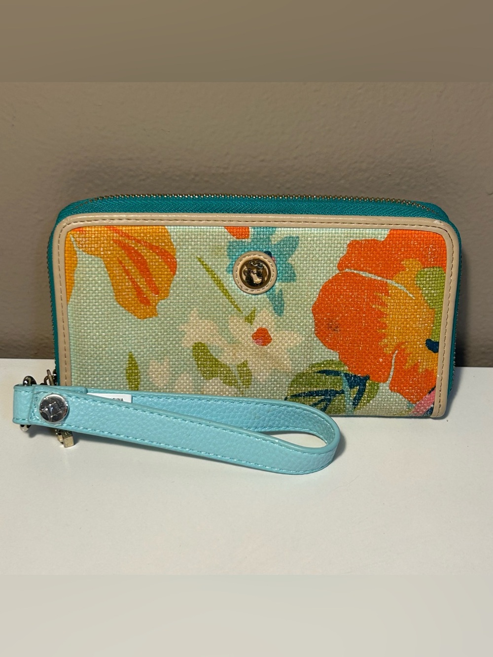 Spartina 449 Wristlet Daufuskie Island Tropical Island Wallet Large Colorful